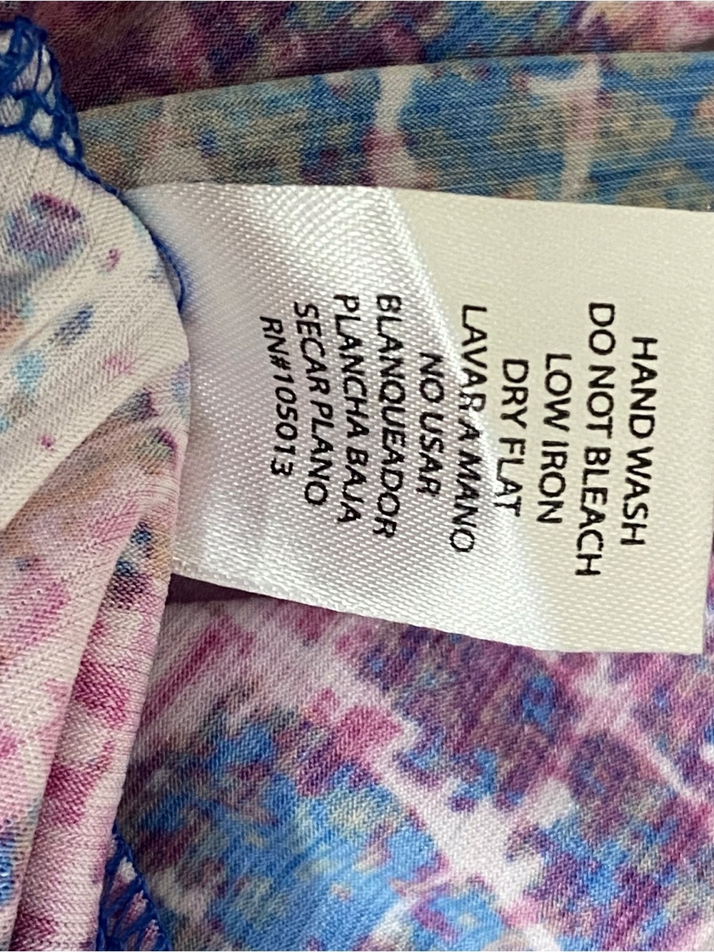 Dear Scarlett Oversized Pink and Blue Abstract Print 3/4 Sleeve Tunic XL - Picture 8 of 8